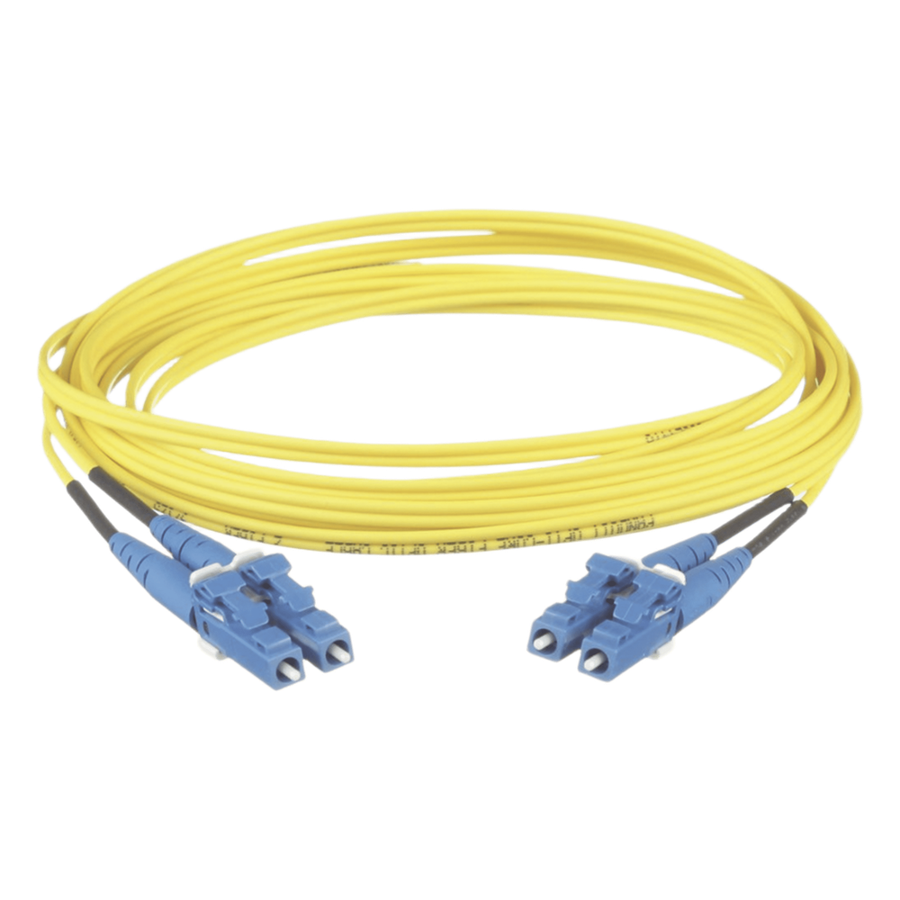 Jumper de Fibra Optica Monomodo 9/125 OS2, LC-LC Duplex, LSZH, Color Amarillo, 3 Metros (9.84 Pies)