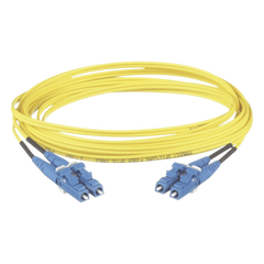 Jumper de Fibra Optica Monomodo 9/125 OS2, LC-LC Duplex, LSZH, Color Amarillo, 3 Metros (9.84 Pies)