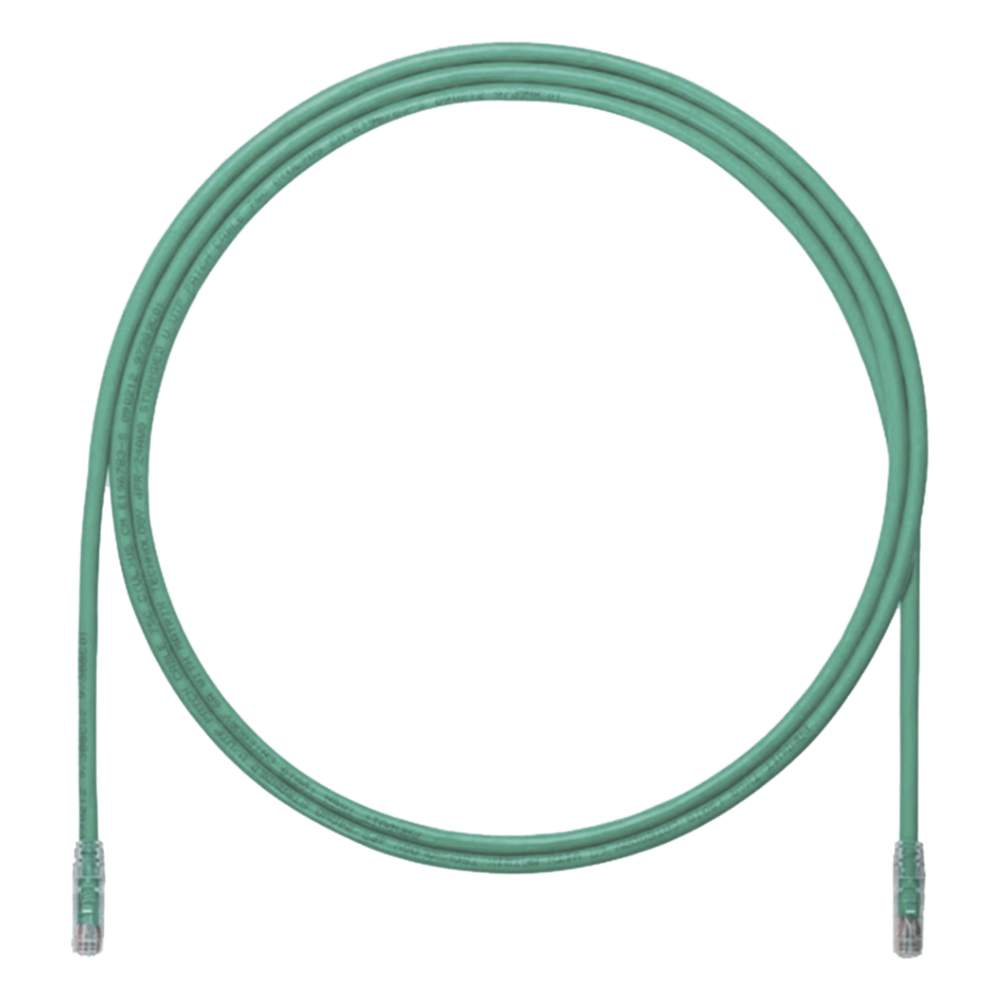 Cable de Parcheo UTP, Cat6A, 24 AWG, CM, Color Verde, 0.61 Metros (2 Pies)