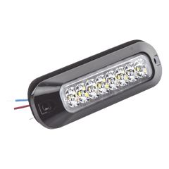 Luz Auxiliar de 8 LED, Rojo/Blanco, Lente Transparente