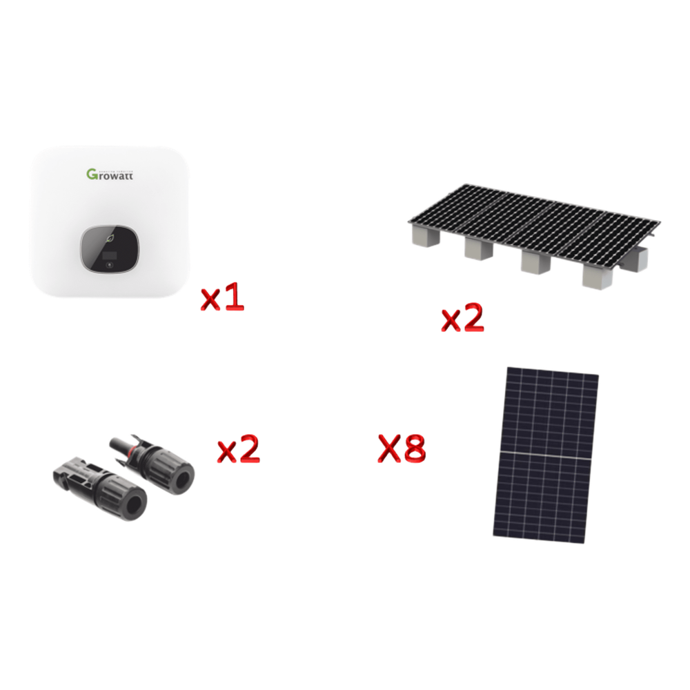 Kit Solar Interconexion  / 5kW  220Vca / Inversor GROWATT / Montaje Incluido