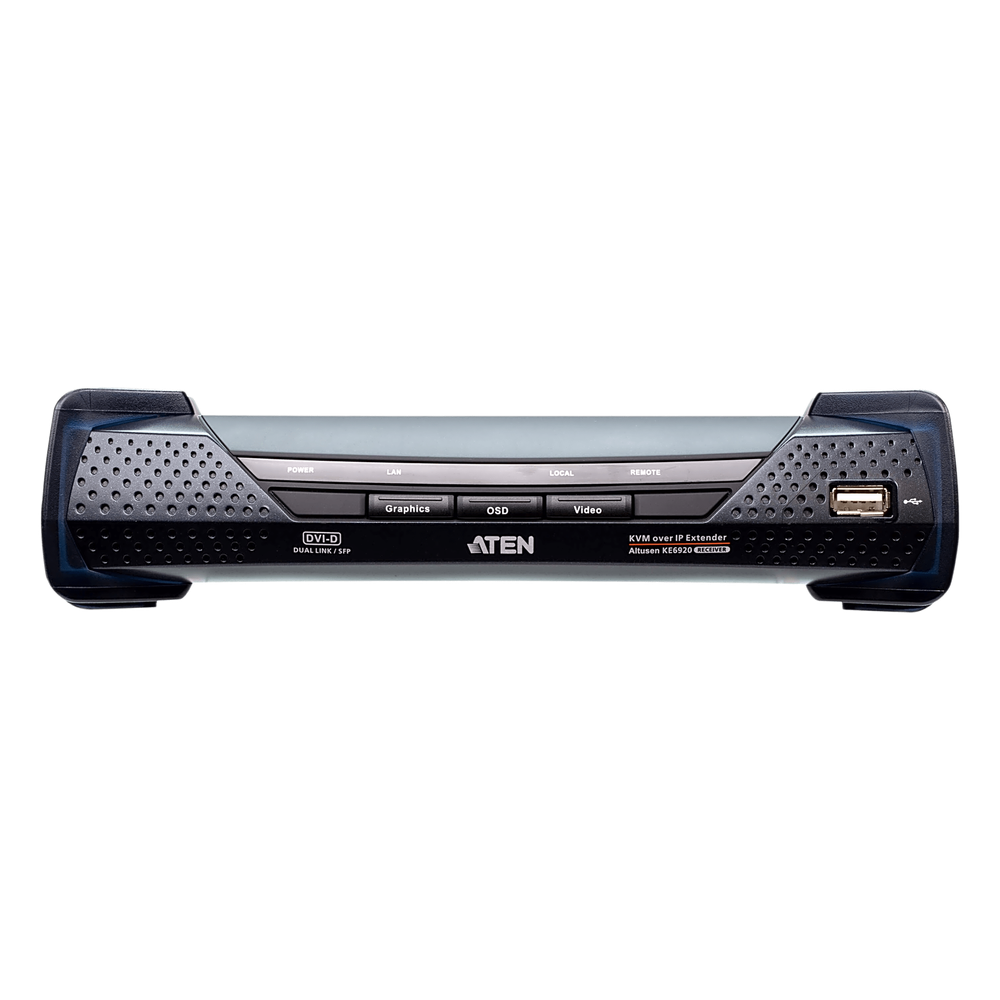 Receptor KVM over IP 2K DVI-D Dual-Link | Dual SFP | PoE | Resolución hasta 2560 x 2048 | Transmisión sin pérdidas | Alimentación redundante | Gestión Centralizada CCKM