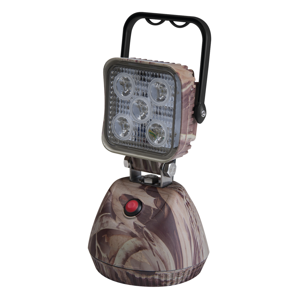 Luz de Trabajo Recargable de 5 LED, 650 Lumenes, Color Beige Camuflaje, Base Magnetica