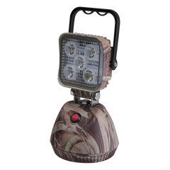 Luz de Trabajo Recargable de 5 LED, 650 Lumenes, Color Beige Camuflaje, Base Magnetica