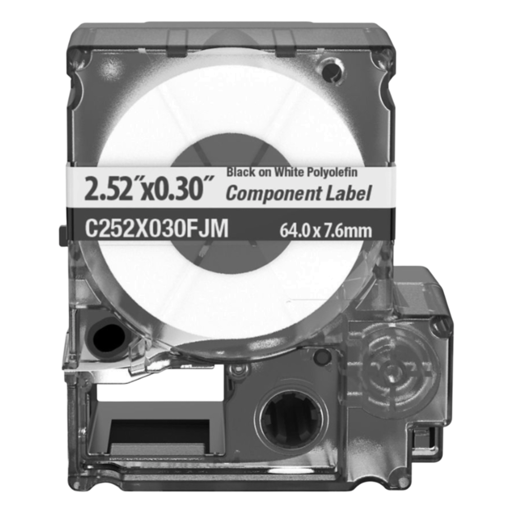 Cassette de Etiquetas de Componente de Poliéster No Adhesivas 2.52 Pulgadas (6.4 cm) W x 0.3 Pulgadas (0.76 cm) H