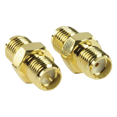 Adaptador en Línea de Conector SMA Hembra Inverso a SMA Hembra, Oro/ Oro/ Teflón,