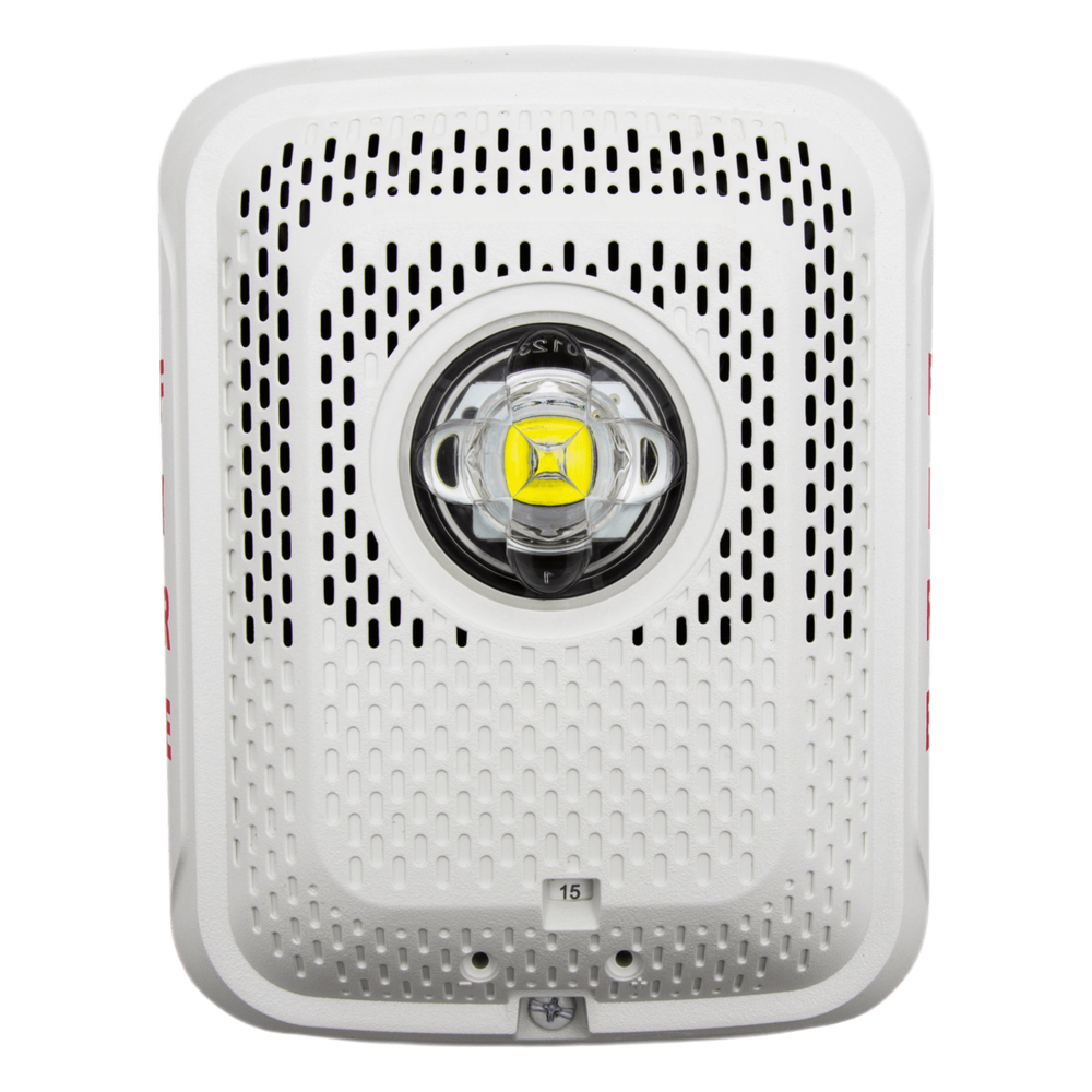 Bocina con Lámpara Estroboscópica, Montaje en Pared, Color Blanco, Nuevo Diseño Moderno y Elegante y Menor Consumo de Corriente