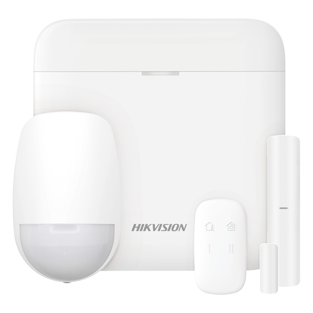 (AX PRO) KIT de Alarma AX PRO con GSM (3G/4G) / Incluye: 1 Hub con bateria de respaldo / 1 Sensor PIR / 1 Contacto Magnético / 1 Control Remoto / Wi-Fi / Compatible con Hik-Connect P2P