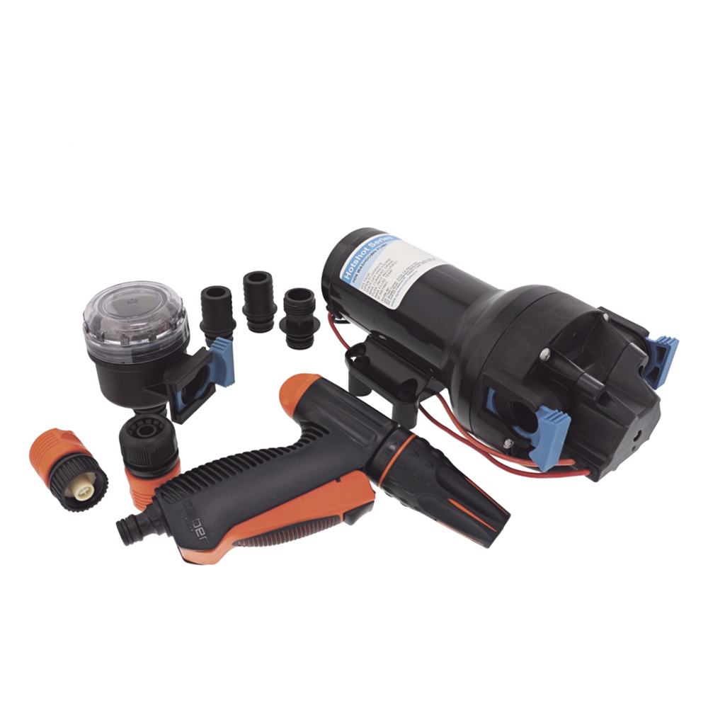 Bomba de Diafragma  Hotshot HD5 / 12 VCC / 5 GPM (18.9 LPM) / 70 PSI (4.8 BAR) / Interruptor de Presión Integrado / Autocebante / Funcionamiento en Seco / IPX6 / Lavado Marino