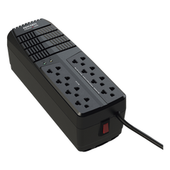 Regulador de Voltaje 1000 VA-500 W /  4 Contactos con AVR / 4 Contactos con Supresor de Picos / Protección RJ11