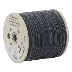 Carrete de 2 Kilómetros de Fibra Óptica Drop Plana, Interior/Exterior G.657A2 Monomodo de 1 Hilo (Unifibra), Dieléctrica, Forro Negro, Compatible con Conectores FASC, FASCUP, FASCLC