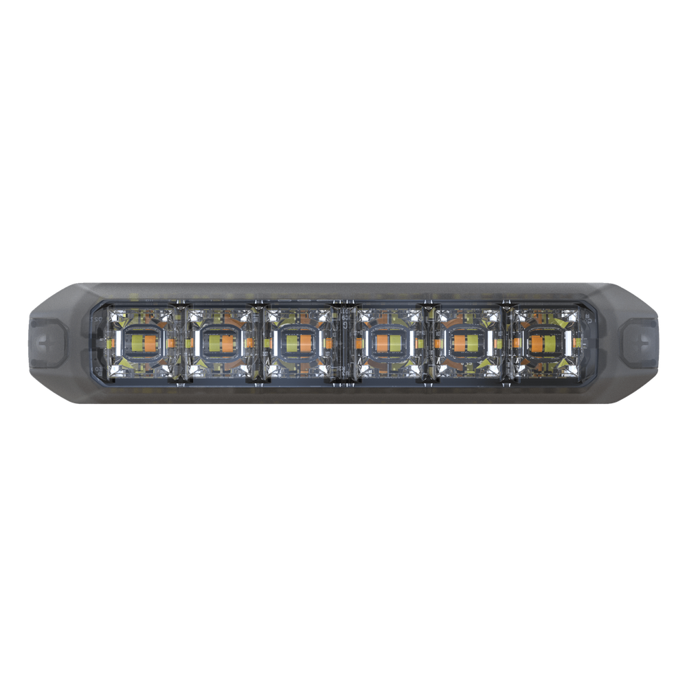 Luz Auxiliar Moldeable de 12 LED, Rojo/Claro, Lente Transparente, SAE