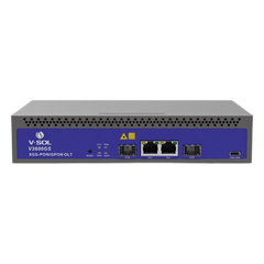 OLT de 1 puerto Combo GPON/XG(S)PON con 3 puertos Uplink (2 puertos Gigabit Ethernet + 1 puerto SFP/SFP+), hasta 128 ONU/ONT