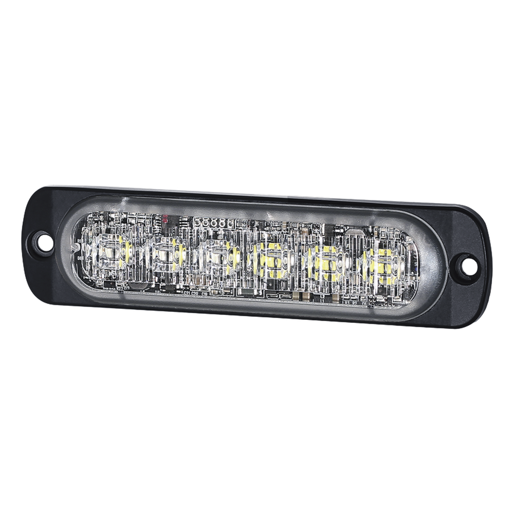 Luz Auxiliar de 12 LED, Ambar/Blanco, Lente Transparente, SAE