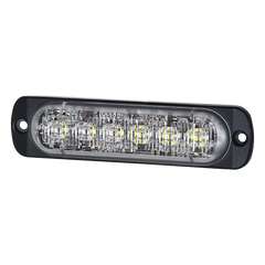 Luz Auxiliar de 12 LED, Ambar/Blanco, Lente Transparente, SAE