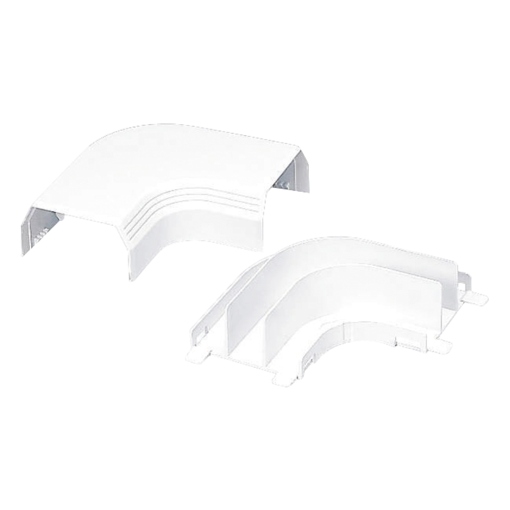 Curva de radio controlado, para uso con canaleta T45, Material PVC Rígido, Color Blanco Mate