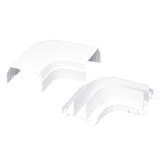 Curva de radio controlado, para uso con canaleta T45, Material PVC Rígido, Color Blanco Mate