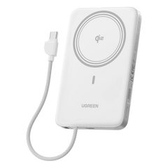 Banco de Energía Magnético Inalámbrico / 10000 mAh / 30W USB-C PD+PPS / Cable USB-C Integrado 30W / Carga Inalámbrica Magnética 15W / Doble Celda 5000 mAh / Pantalla LED / 39.2 Wh