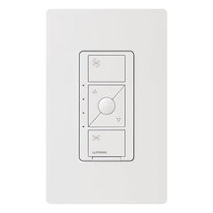 Control de velocidad inalámbrico Caseta Wireless para ventilador de techo de paletas, 120 V, 1.5 A, unipolar, requiere neutro, color blanco