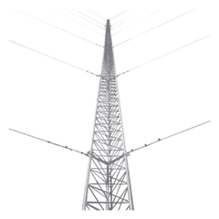 Kit de Torre Arriostrada de Piso de 57 m Altura con Tramo STZ45G Galvanizado por Inmersión en Caliente. (No incluye retenida).