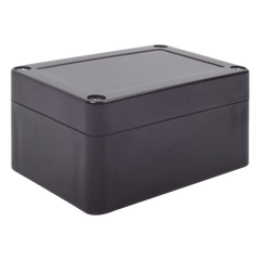 Gabinete Plástico Negro para Exterior (IP65) de 100 x 68 x 50 mm Cierre por Tornillos.