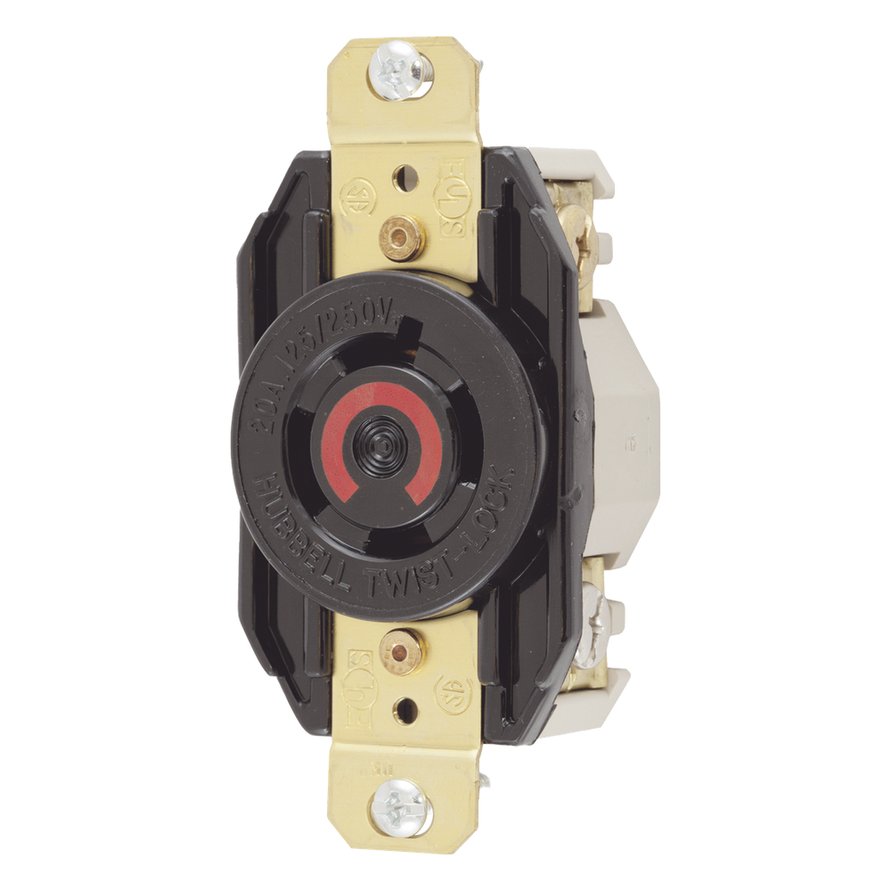 Receptáculo con Bloqueo de Media Vuelta Industrial 20 A 125/250 V CA / 3 Polos 4 Hilos / Nema L14-20R.