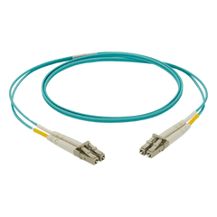 Jumper de Fibra Optica Multimodo 50/125 OM4, LC-LC Duplex, LSZH, Color Aqua, 2 Metros