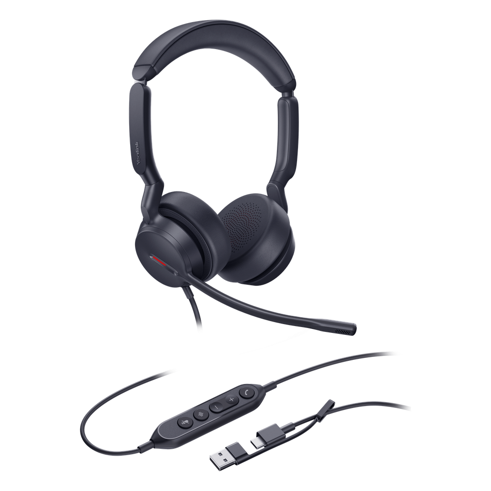 Yealink UH44 Dual, versión UC, cancelación de ruido con IA USB-C/A con indicador de ocupado