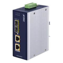 Convertidor de Medios Industrial de 2 Puertos SFP 100/1000X a 2 Puertos RJ45 10/100/1000T 802.3bt PoE++