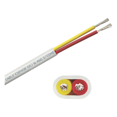 Rollo de cable plano grado marino calibre 16,  de 2 conductores (rojo y amarillo) de 250 pies (76.2 m).