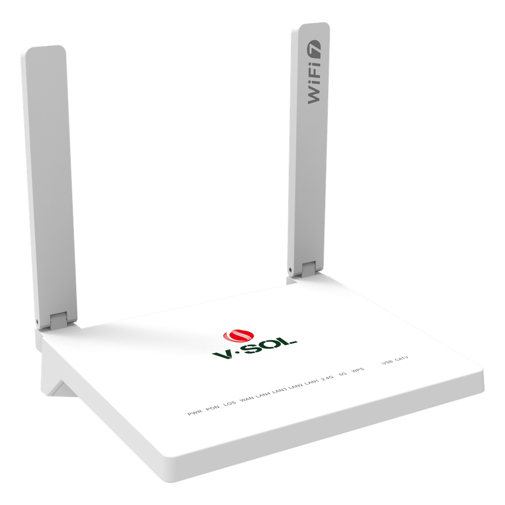 ONU GPON/EPON con Wi-Fi 7 / Puerto CATV / 1 Puerto 2.5 Gigabits/ 3 Puertos Gigabit / Puerto PON SC/UPC, Hasta 3600 Mbps