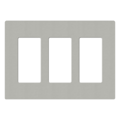 Placa de pared de 3 espacios sin tornillos visibles para atenuadores y controles Lutron Maestro, Diva, Pico y Skylark