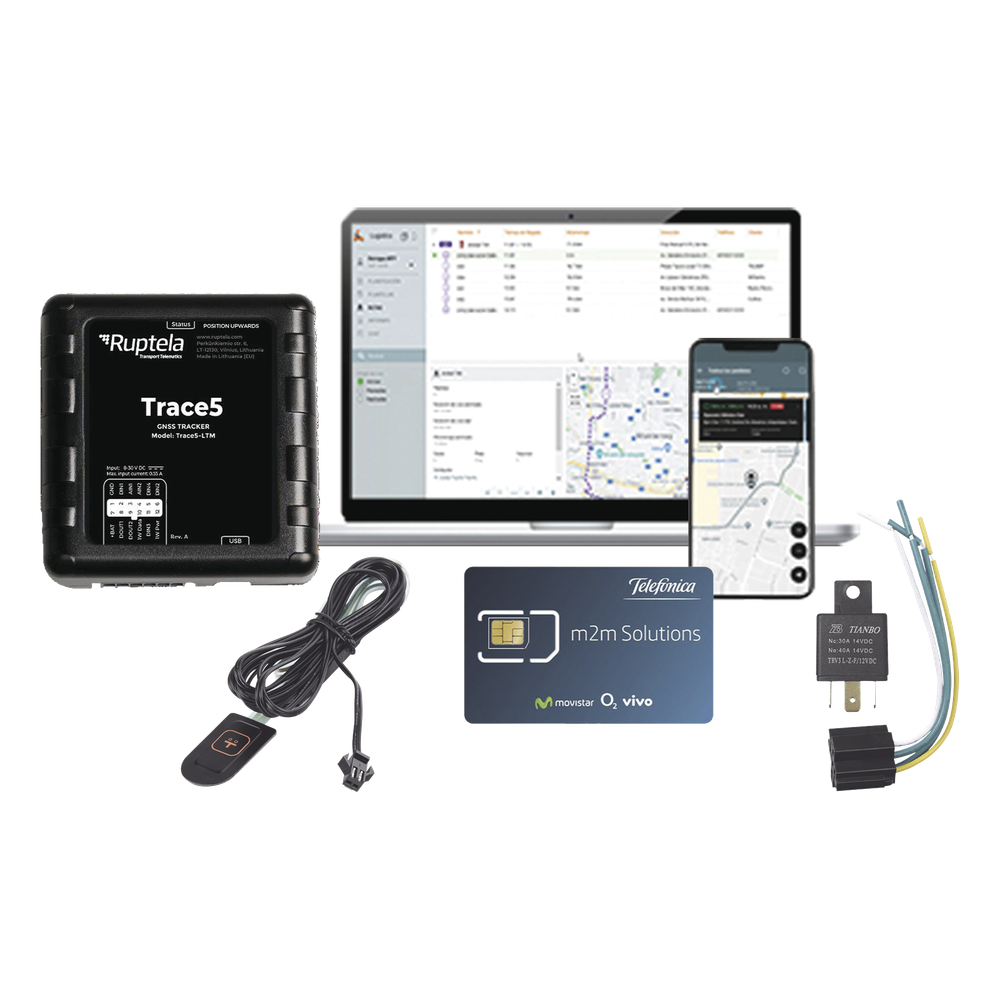 Kit de Localizador Vehicular 2G y 4G/ Rastreo / Conducción eficiente / Deteccion de Jammer / Registro de conductores + Relay + Botón de pánico + EPCOMGPSMENSUAL  + MICSIM25GPS  + datos por 1 año