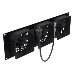 Kit de 3 Ventilador 110 Vca (12 x 12 cm) con Clavija 5-15P. Para instalación en Postes Rack