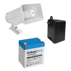 Kit de accesorios con Bateria 5.5 Ah, Transformador 16.5Vca  y sirena de 30 watts