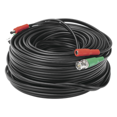 Cable Coaxial (BNC RG59) + Alimentación / SIAMES / 30 Metros (98.43 Pies) / 100% COBRE / Para Cámaras 4K / Uso Interior y Exterior