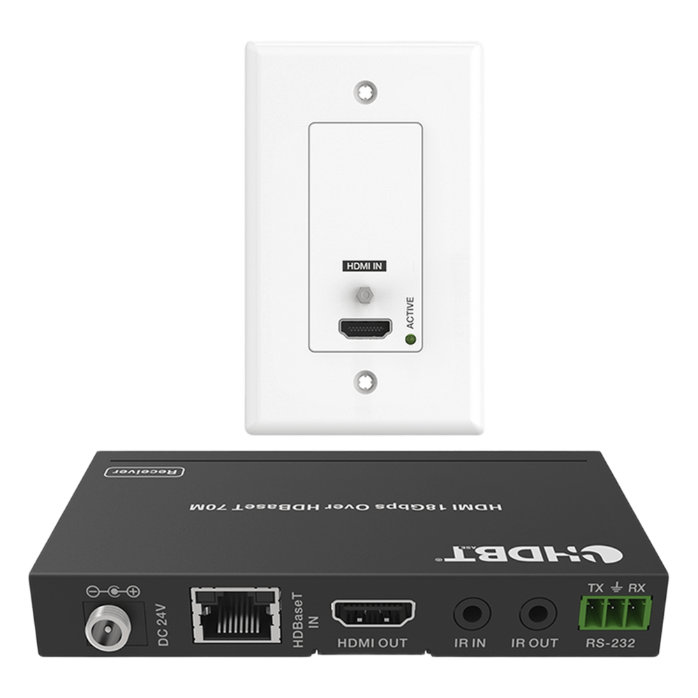 Kit Extensor HDBaseT | 4K2K@60Hz 40m | 1080p 70m | Función PoC | IR Bidireccional | RS-232 |