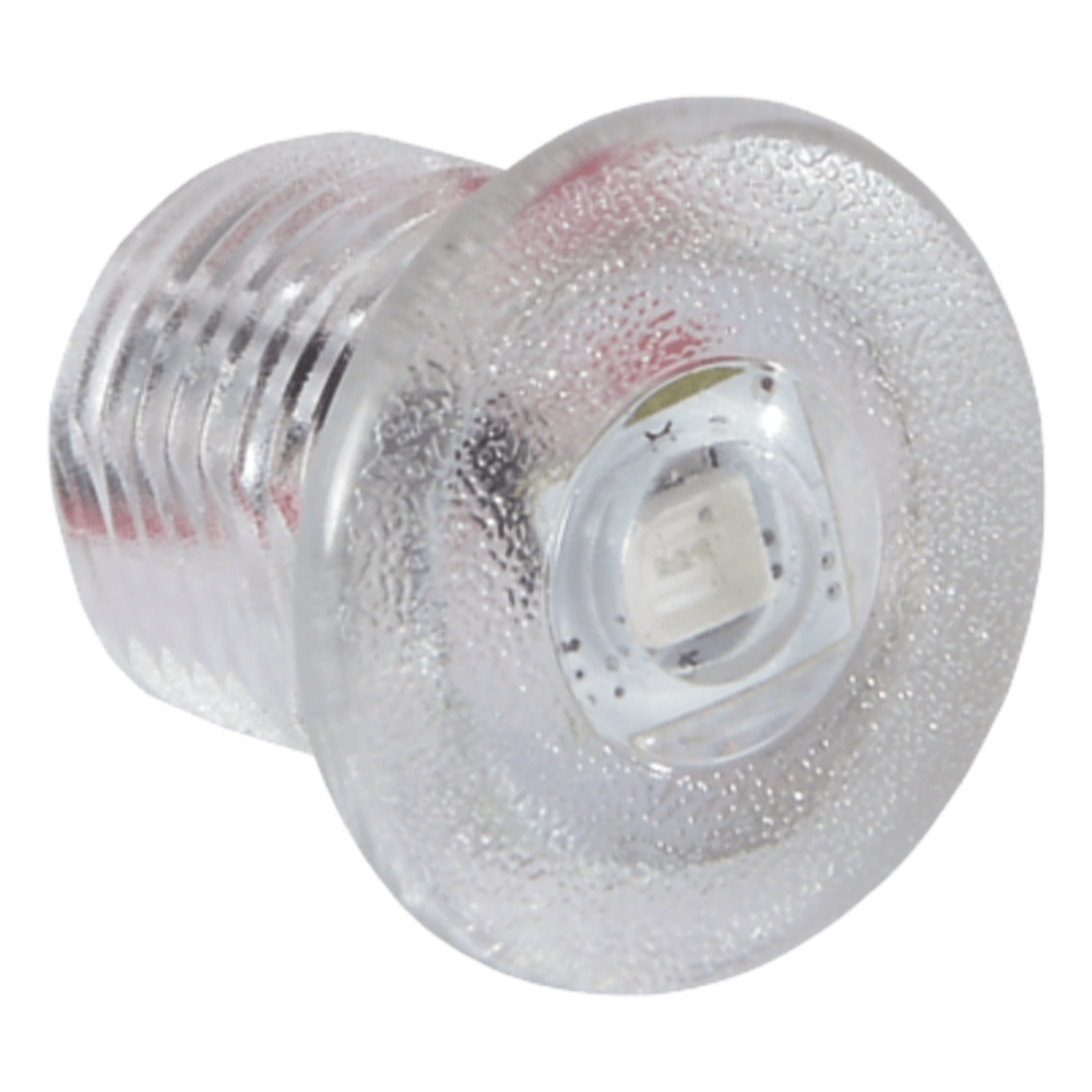 Luz led marina de cortesía serie Newt, emite luz de color rojo de 45 lúmenes, para uso exterior e interior, fabricado bajo norma de protección IP67.