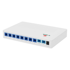 Splitter Activo 1x8 para Alimentación de 8 Dispositivos POF, 1 Puerto de cascadeo para continuidad, puertos SC/UPC