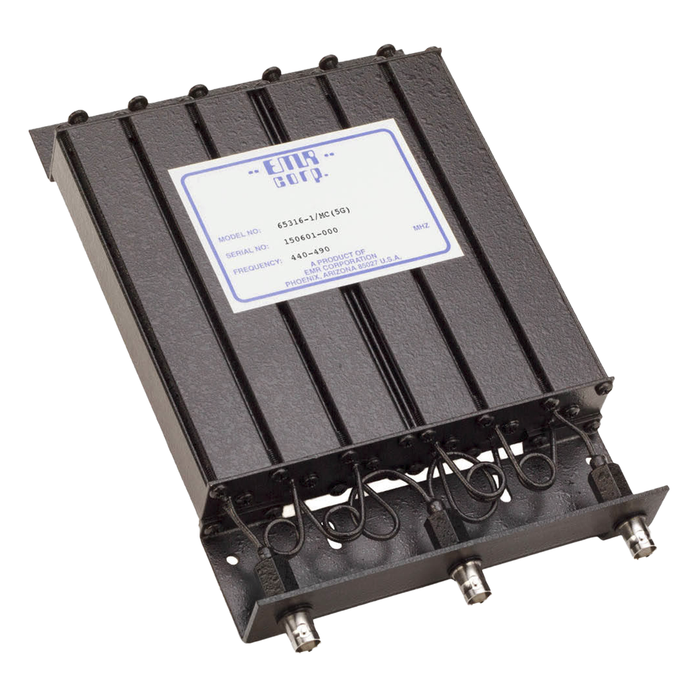 Duplexer Compacto de Rechazo de Banda, 440-490 MHz, 4.6 a 6 MHz Sep. Tx-Rx, 50 Watt, BNC Hembra.