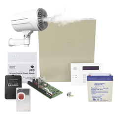 Kit de panel de alarma con generador de niebla de seguridad para disuasión de intrusos