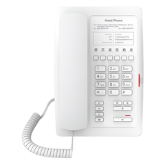 Teléfono IP para Hotelería, profesional con 6 teclas programables para servicio rápido (Hotline), plantilla personalizable con PoE