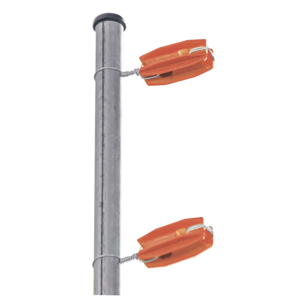 Aislador de Esquina Naranja para Cercos Eléctricos / 18 kV / Resinas Vírgenes / Resistencia 7.5-10.2 kg / Anti UV / 66 mm x 31.6 mm