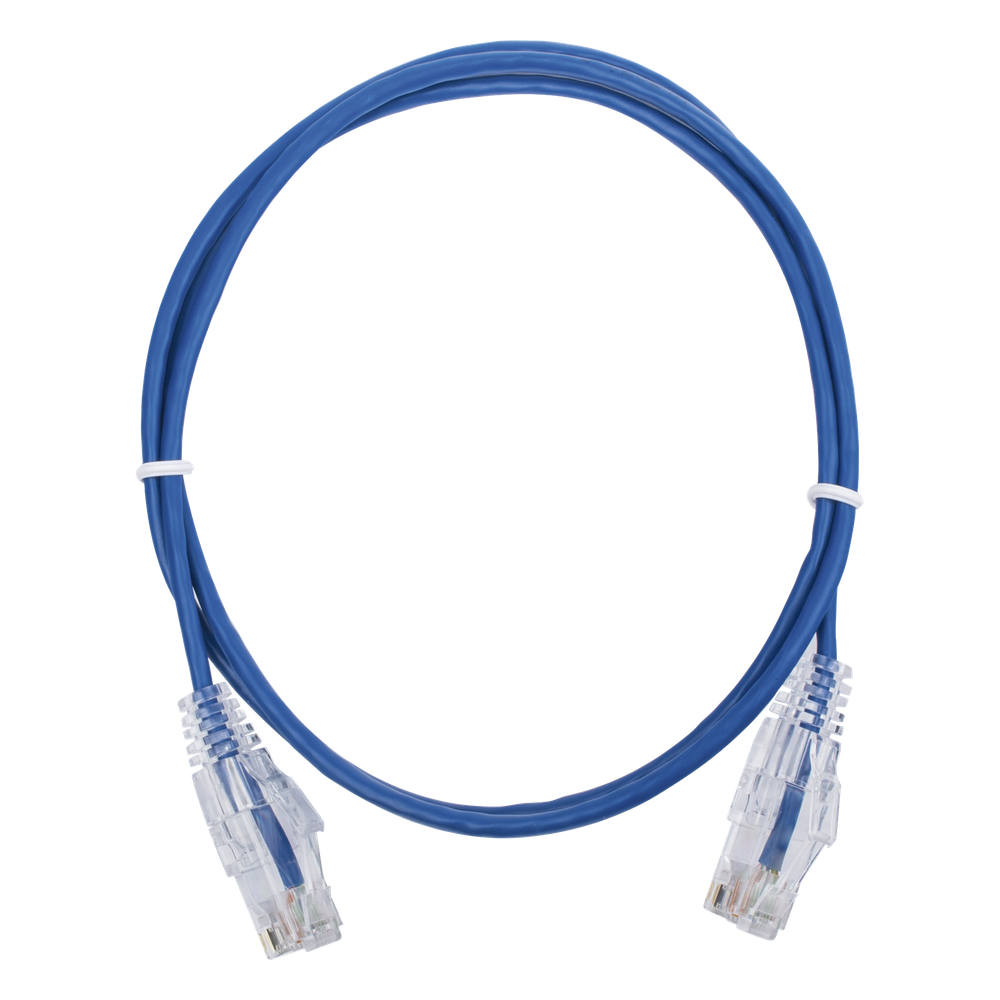 Cable de Parcheo Slim UTP Cat6 - 1 Metro (3.28 Pies), Azul, Diámetro Reducido (28 AWG)