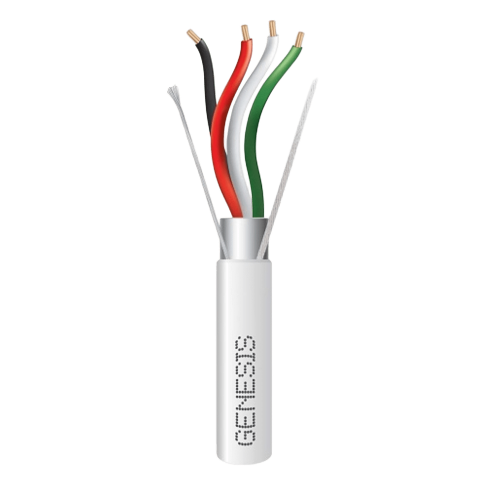Carrete de 305 Metros (1000 Pies) de Cable / 4x14 AWG / Blindado / Plenum / Color Blanco / para Aplicaciones de Audio, Seguridad y Control