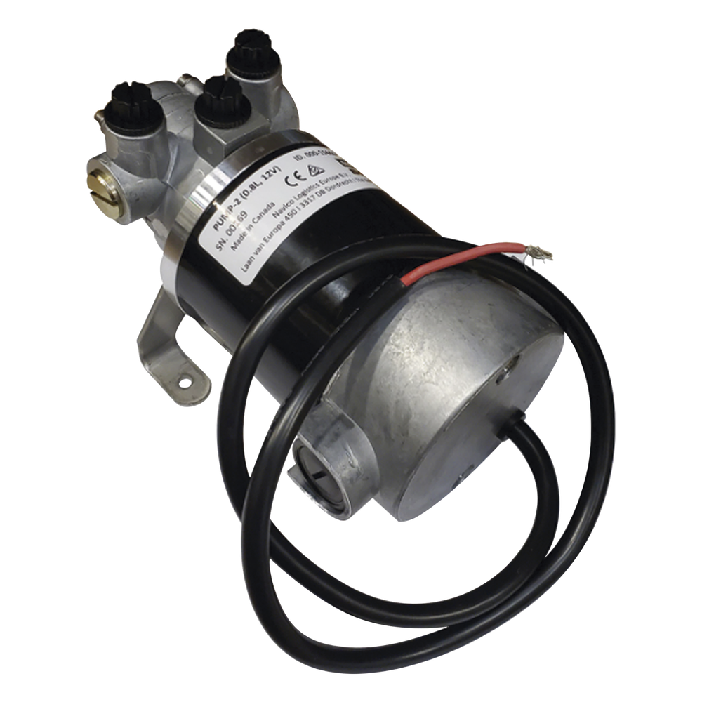 Bomba Hidráulica Reversible PUMP-2 / 12V DC / Flujo 0.8L (49 cu.in) por Minuto / Para Cilindros de 80 cc - 250 cc (4.9 - 15.2 cu.in) / Conexiones O-Ring Boss (ORB) / Incluye 3 Accesorios ORB-5 a 9/16 UNF / Compatible con SteadySteer