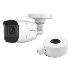 KIT DE CÁMARA + MONTAJE / Cámara Bala TURBOHD 2 Megapixel (1080p) / Gran Angular 106° / Lente 2.8 mm / 25 mts IR EXIR / Exterior IP66 / 4 Tecnologías / dWDR
