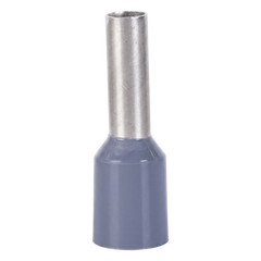 Conector Ferrule | 20AWG | Conductor Latón Estañado  | Aislamiento PVC Gris  | 25 Piezas por Bolsa