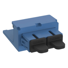 Módulo Acoplador SC Duplex, para Fibra Óptica Monomodo OS1/OS2, Tipo Mini-Com, Color Azul