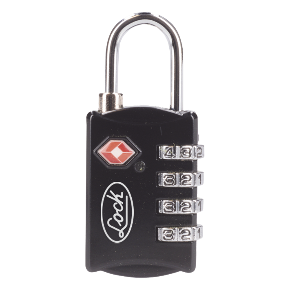 Candado de Combinación Maletero Negro TSA / Medida 30 mm/ / Nivel de seguridad 3 / Discos Programables.
